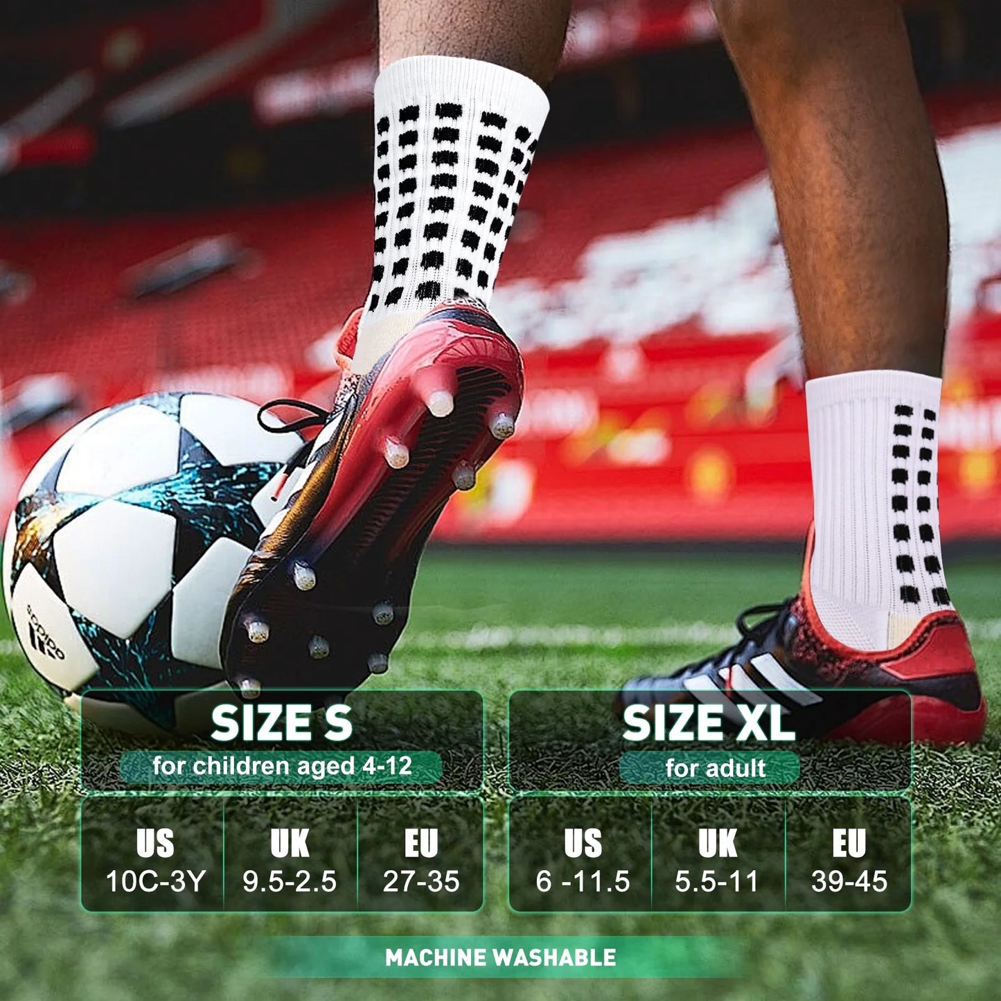 4 Pairs Mens Grip Soccer Socks Non Slip for Football Basketball Sports