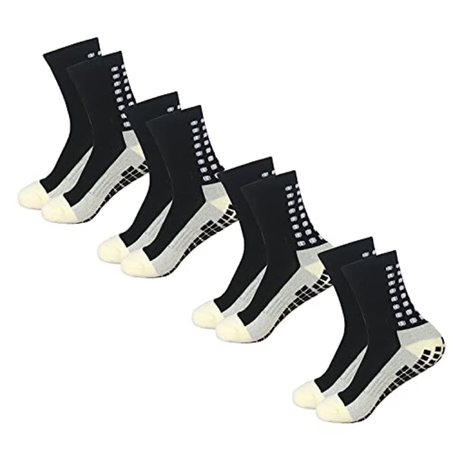 4 Pairs Mens Grip Soccer Socks Non Slip for Football Basketball Sports