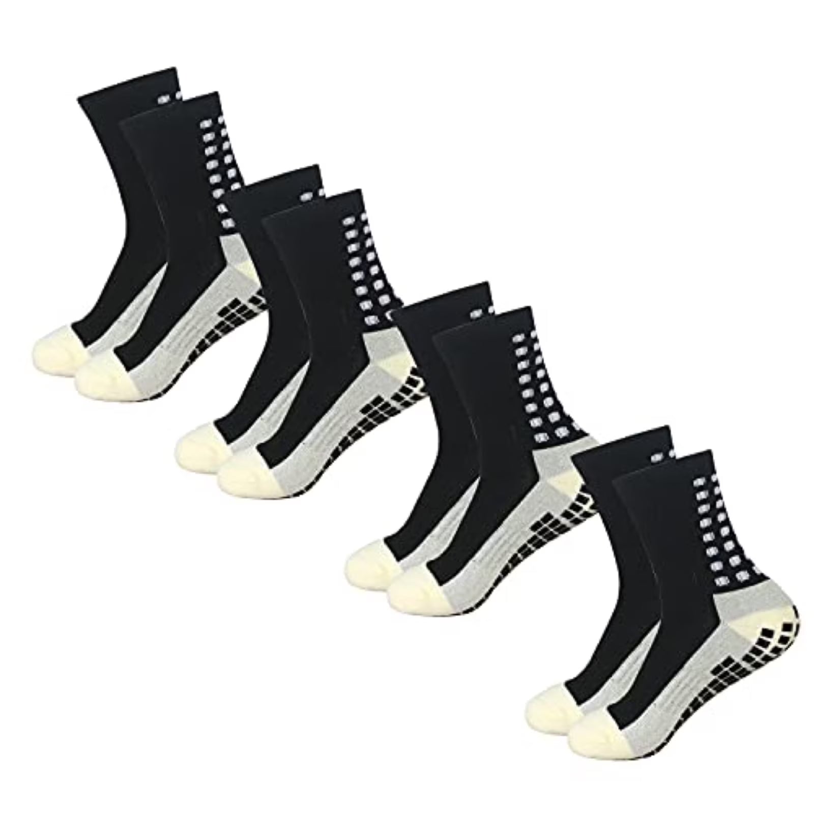 4 Pairs Mens Grip Soccer Socks Non Slip for Football Basketball Sports